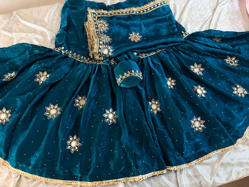 Royal blue gota Patti gharara |  | Karishma Emporium | Elegance in Making Pure Zardozi Women wear