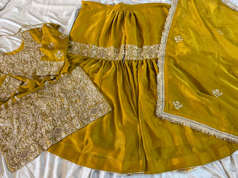 ZARDOZI GHARARA ON ITALIAN SHIMAR FABRIC |  | Karishma Emporium | Elegance in Making Pure Zardozi Women wear