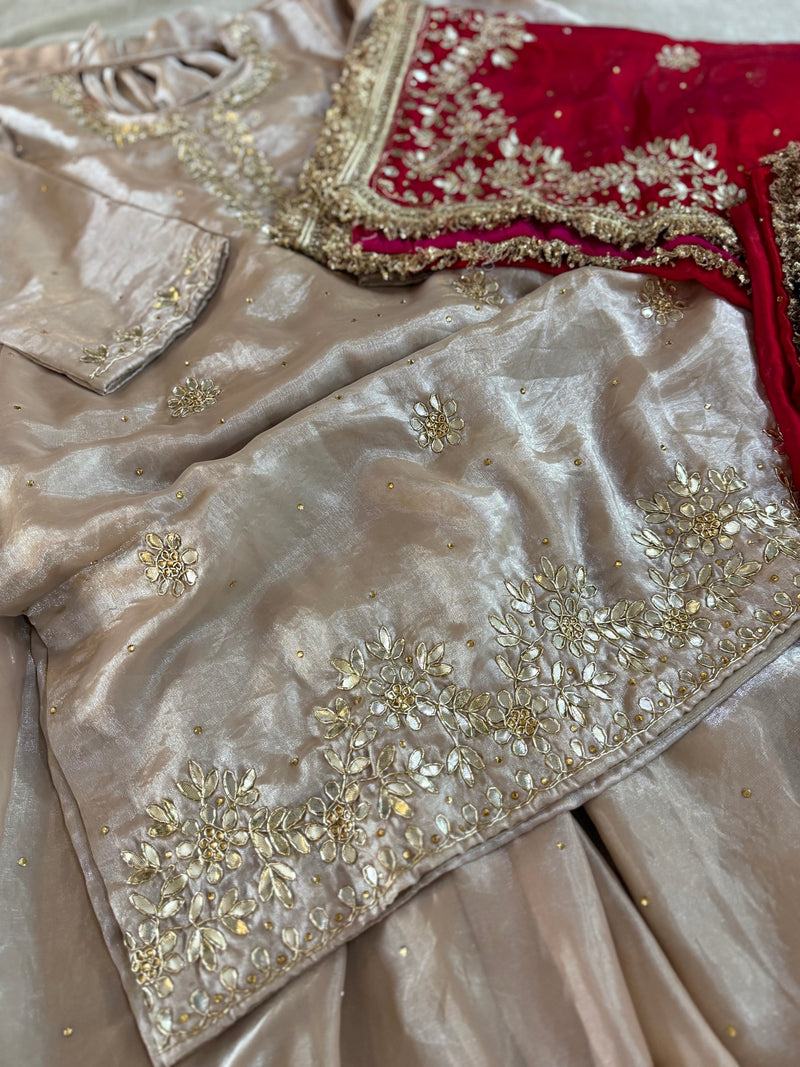 BEAUTIFUL HANDWORK GHARARA |  | Karishma Emporium | Elegance in Making Pure Zardozi Women wear