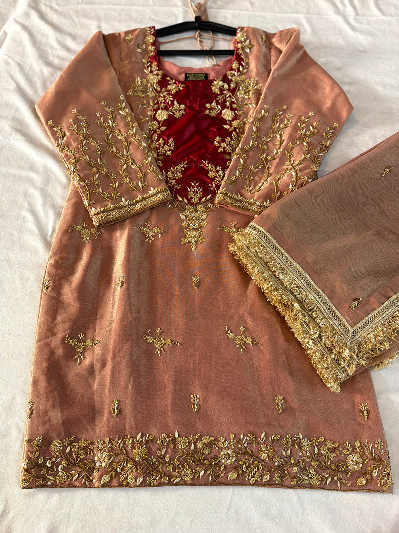 (RANGBAHAR)GHARARA |  | Karishma Emporium | Elegance in Making Pure Zardozi Women wear