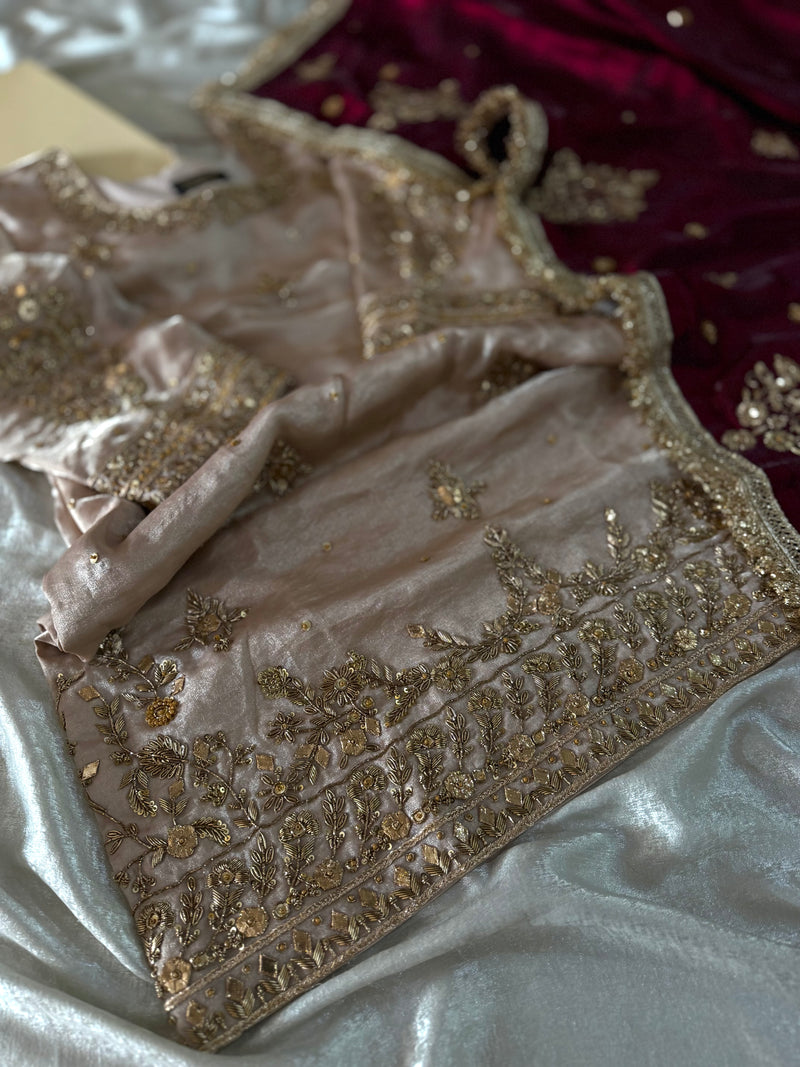 PURE ZARDOZI WITH GOTA TOUCH GHARARA |  | Karishma Emporium | Elegance in Making Pure Zardozi Women wear