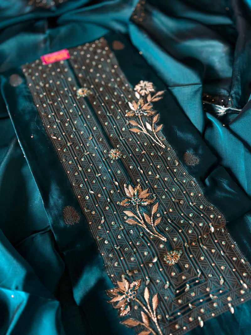 BANARSI SILK PUNJABI SUIT |  | Karishma Emporium | Elegance in Making Pure Zardozi Women wear
