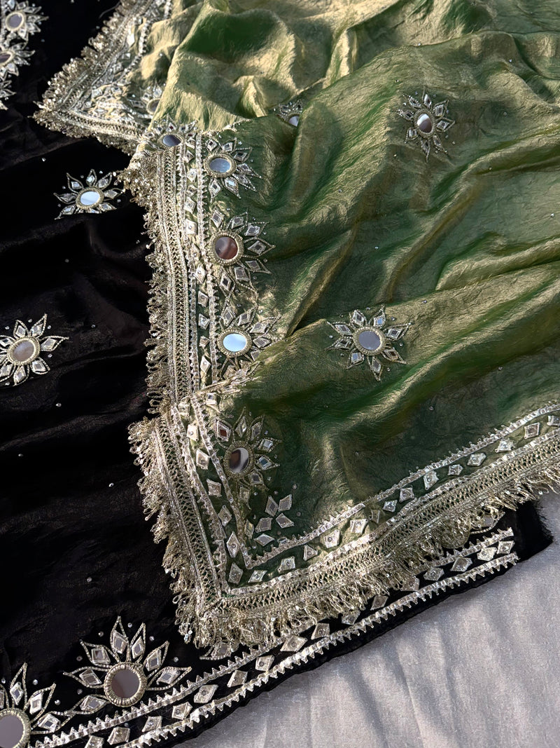 GOTA SUIT IN CONTRAST |  | Karishma Emporium | Elegance in Making Pure Zardozi Women wear