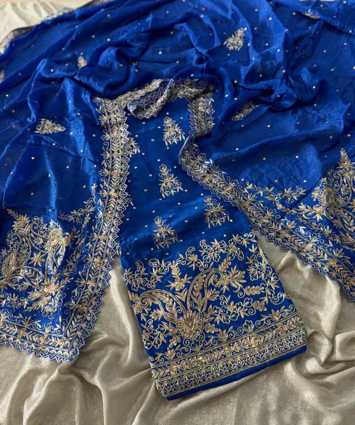 ROYAL BLUE HANDWORK SUIT