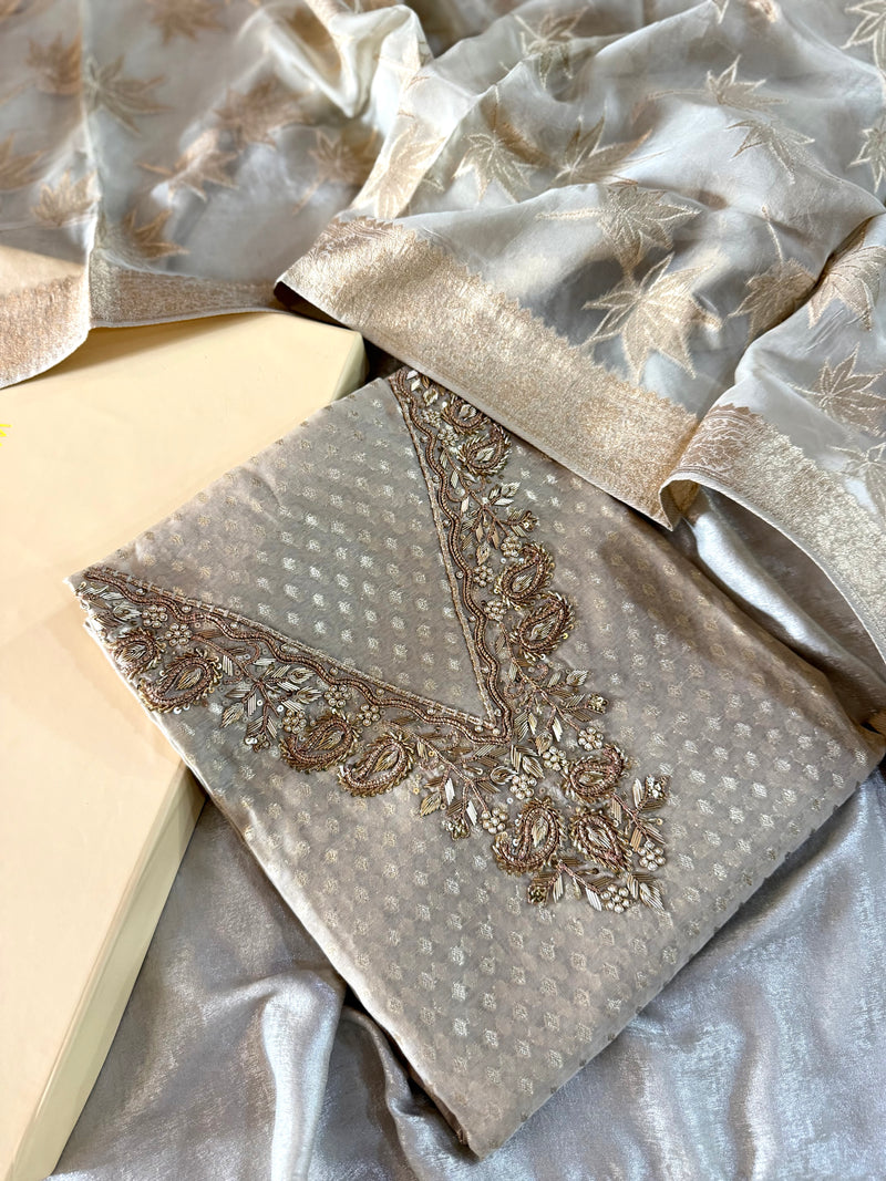 ZARDOZI SUIT ONLY NECK WORK |  | Karishma Emporium | Elegance in Making Pure Zardozi Women wear