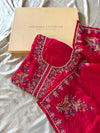 HOT PINK CREPE HANDWORK SUIT