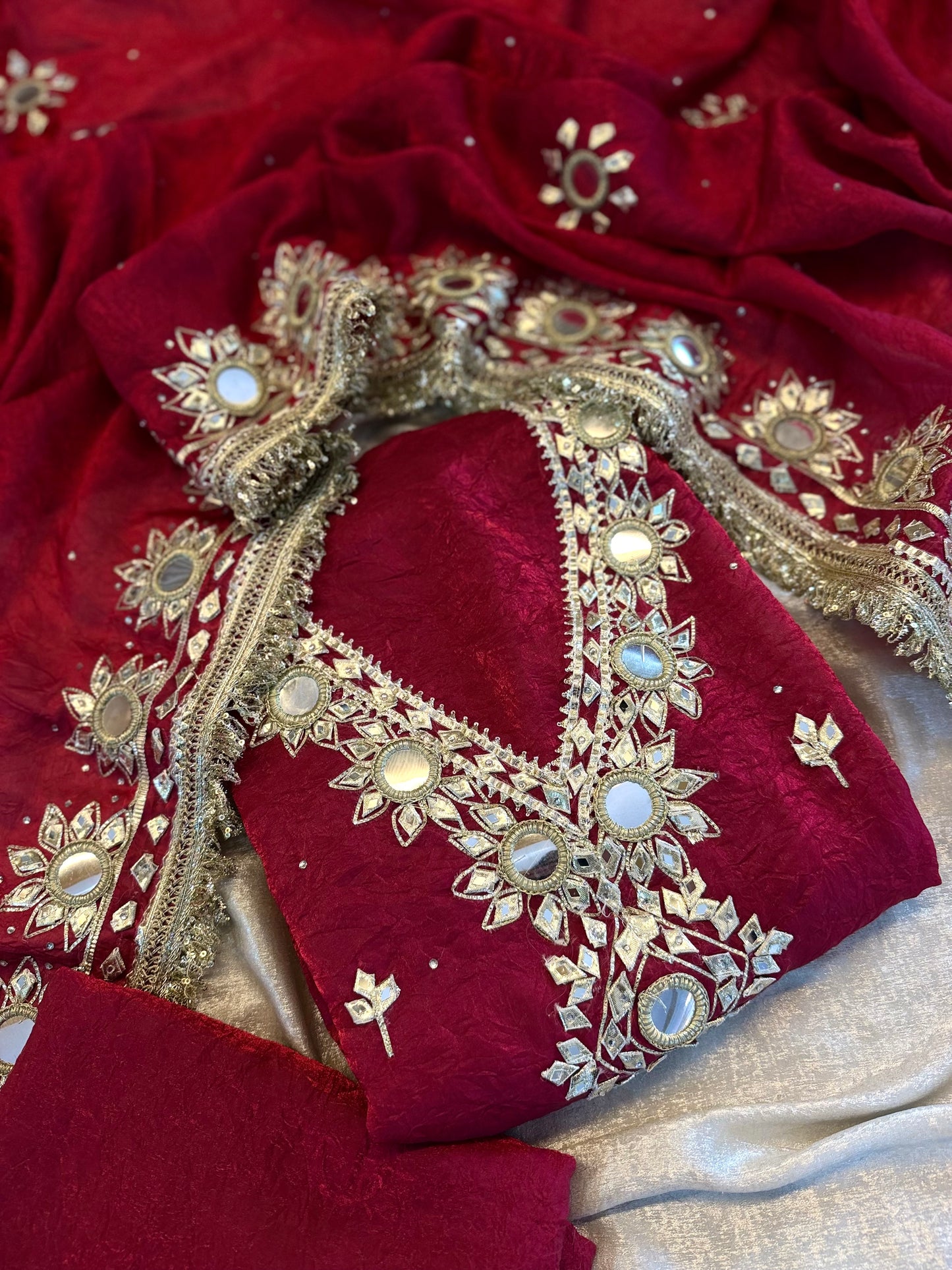 GOTA PATTI SUIT WITH MIRROR WORK