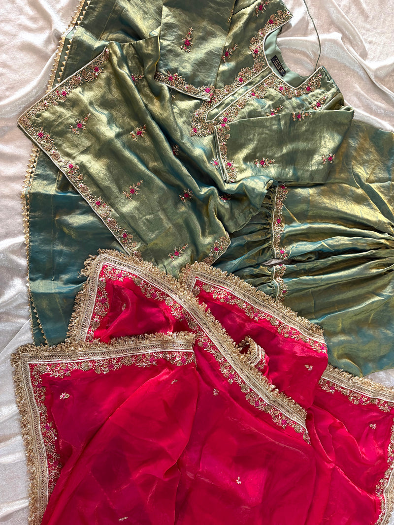 BEAUTIFUL ZARDOZI GHARARA |  | Karishma Emporium | Elegance in Making Pure Zardozi Women wear