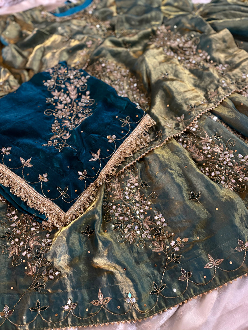 BEAUTIFUL HANDWORK GHARARA |  | Karishma Emporium | Elegance in Making Pure Zardozi Women wear