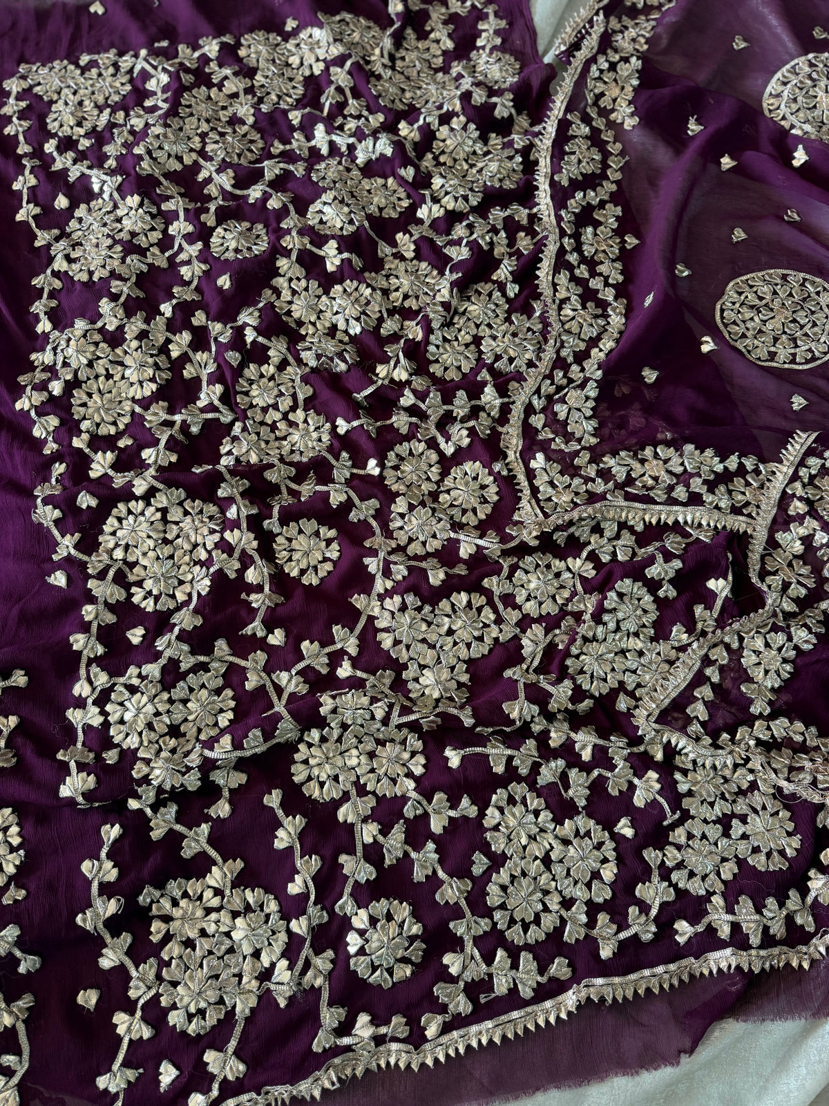(HANDWORK GOTA PATTI SUITS ON PURE FABRIC GET THREE AT THE BEST PRICE)