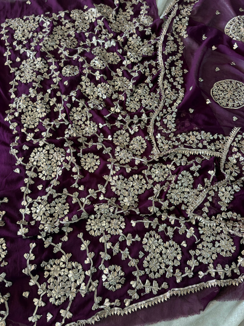 (HANDWORK GOTA PATTI SUITS ON PURE FABRIC GET THREE AT THE BEST PRICE) |  | Karishma Emporium | Elegance in Making Pure Zardozi Women wear