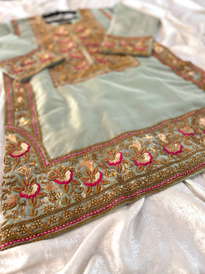 Antique Zardozi Sharara |  | Karishma Emporium | Elegance in Making Pure Zardozi Women wear