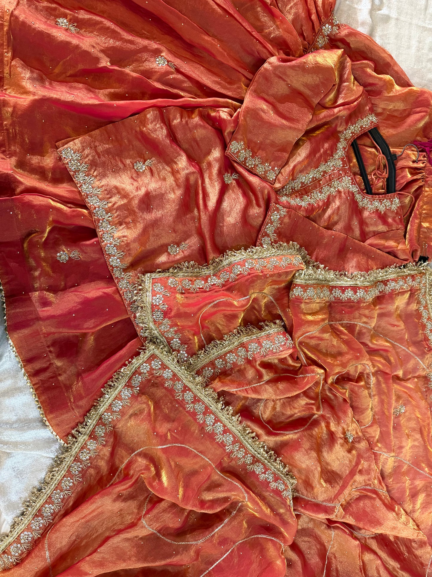 RUST GHARARA IN DABKA WORK