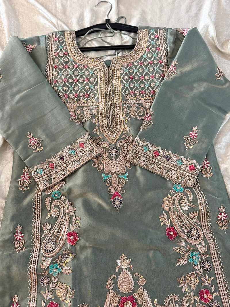Zardozi Sharara |  | Karishma Emporium | Elegance in Making Pure Zardozi Women wear
