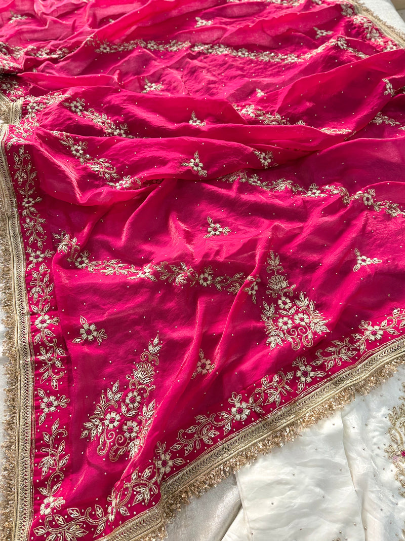 (NIKAH GHARARA)IN DABKA WORK |  | Karishma Emporium | Elegance in Making Pure Zardozi Women wear