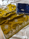 Beautiful dabka gharara in contrast dupatta