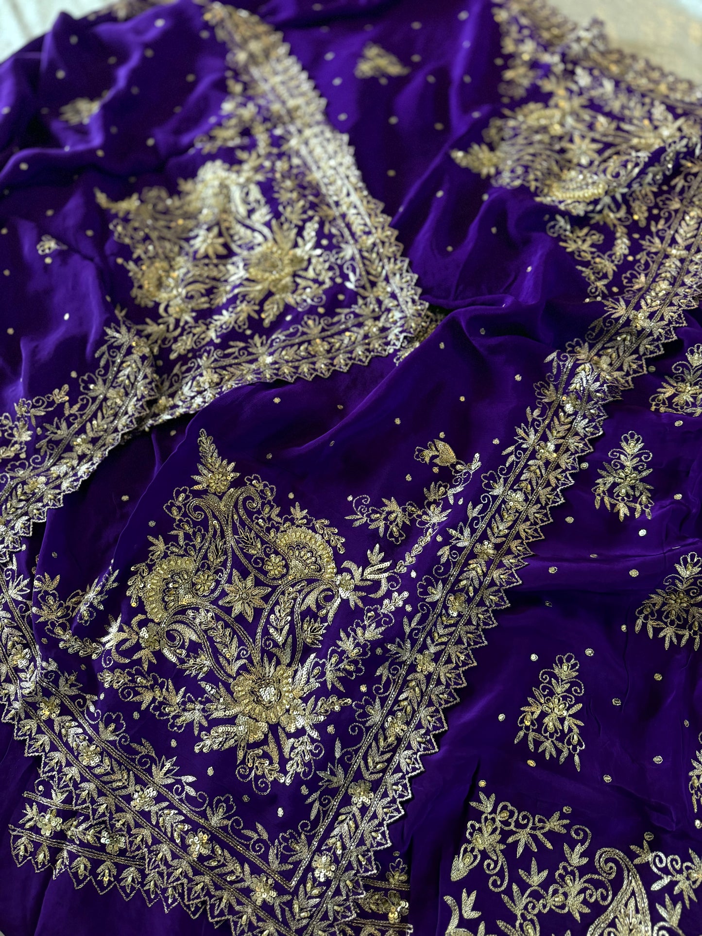 WEDDING HANDWORK SUITS ON CREPE