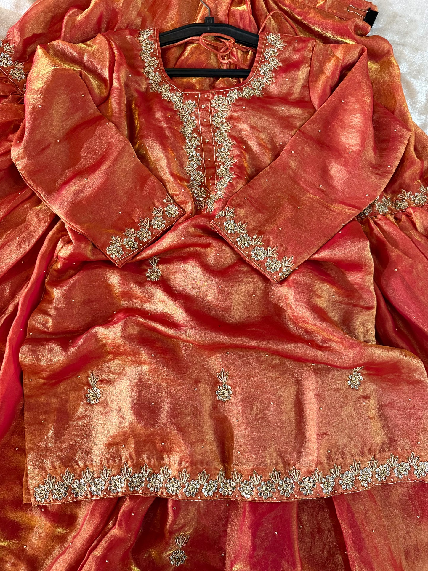 RUST GHARARA IN DABKA WORK