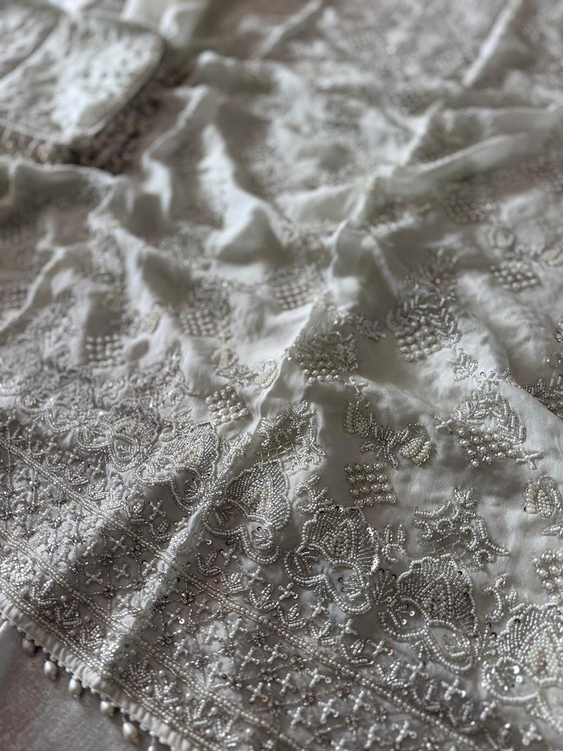 BEAUTIFUL LIGHT COLOURS WEDDING SUITS |  | Karishma Emporium | Elegance in Making Pure Zardozi Women wear