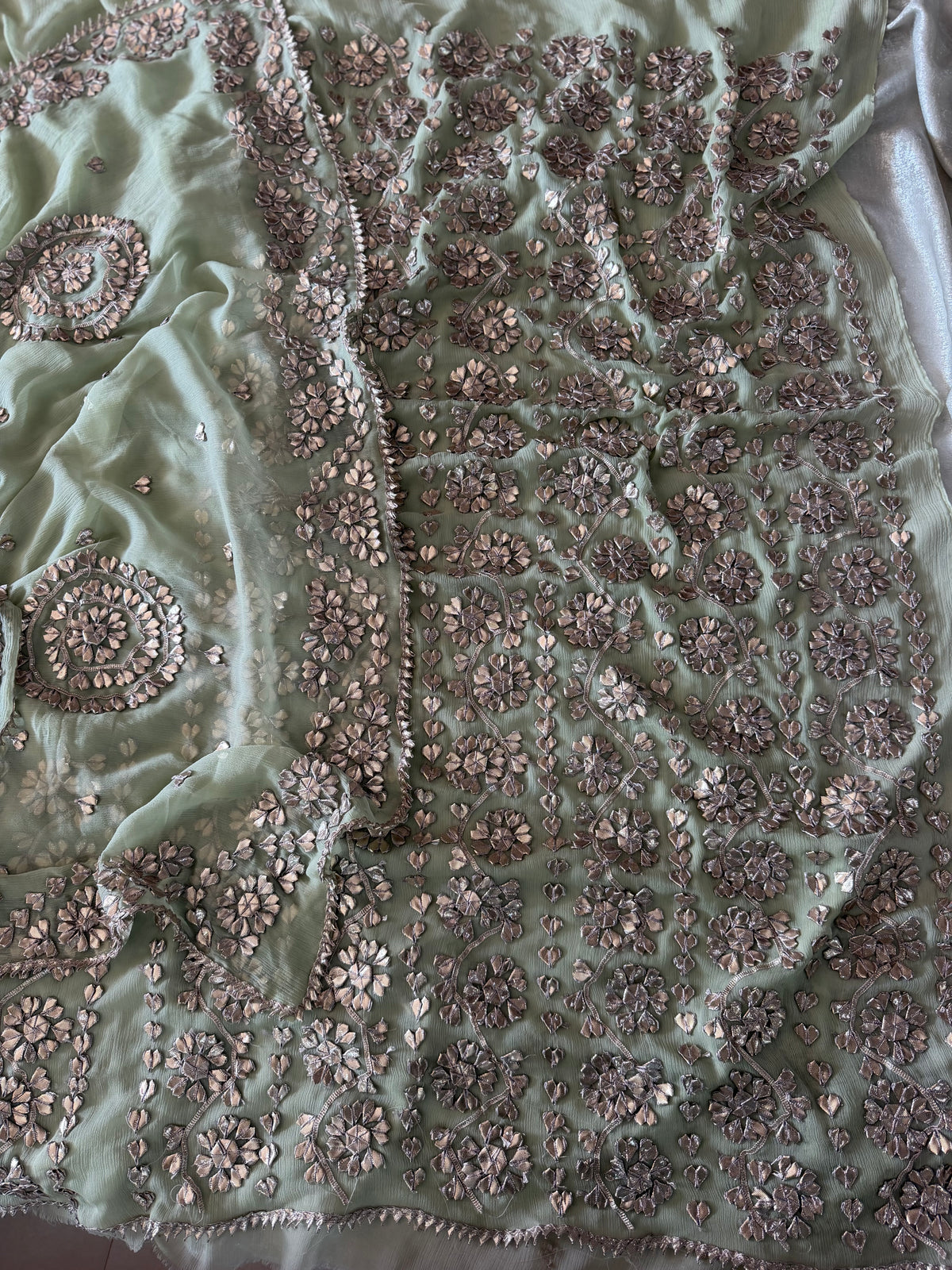 (HANDWORK GOTA PATTI SUITS ON PURE FABRIC GET THREE AT THE BEST PRICE)