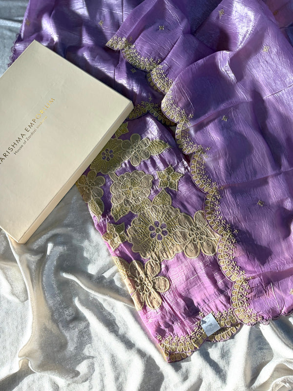 BEAUTIFUL UNSTITCHED SUIT |  | Karishma Emporium | Elegance in Making Pure Zardozi Women wear