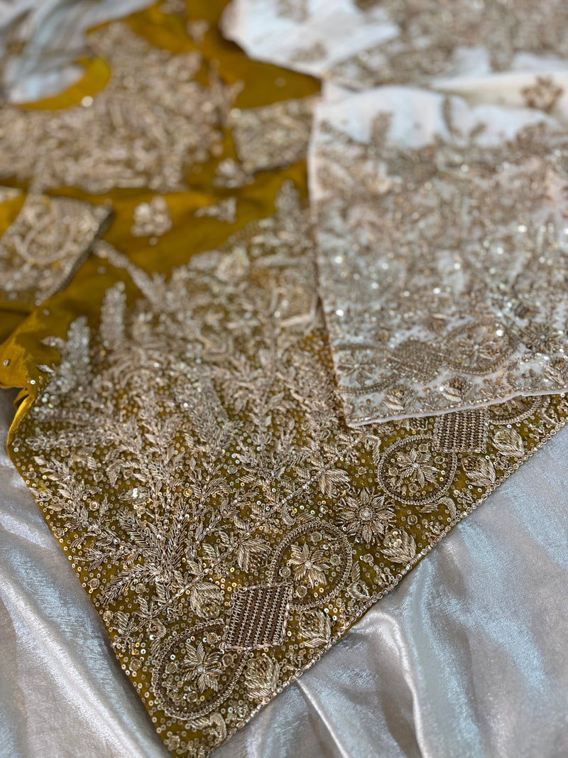 ZARDOZI GHARARA ON ITALIAN SHIMAR FABRIC |  | Karishma Emporium | Elegance in Making Pure Zardozi Women wear