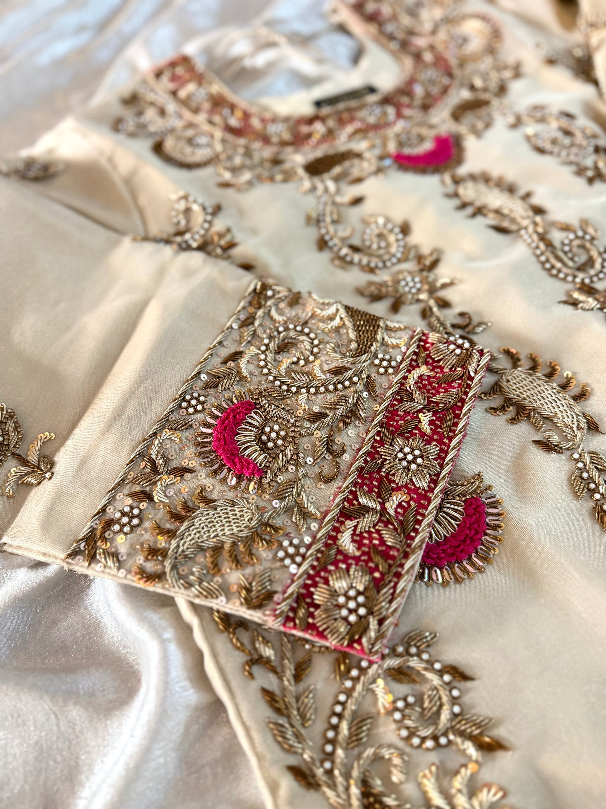NOOR JAHAN SHARARA |  | Karishma Emporium | Elegance in Making Pure Zardozi Women wear