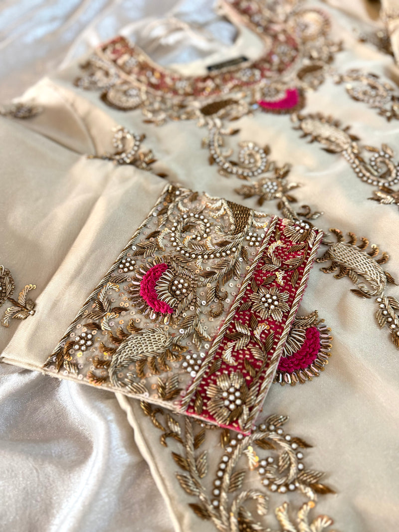 NOOR JAHAN SHARARA |  | Karishma Emporium | Elegance in Making Pure Zardozi Women wear