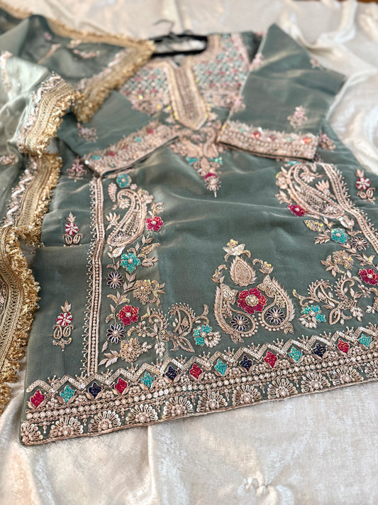 Zardozi Sharara |  | Karishma Emporium | Elegance in Making Pure Zardozi Women wear