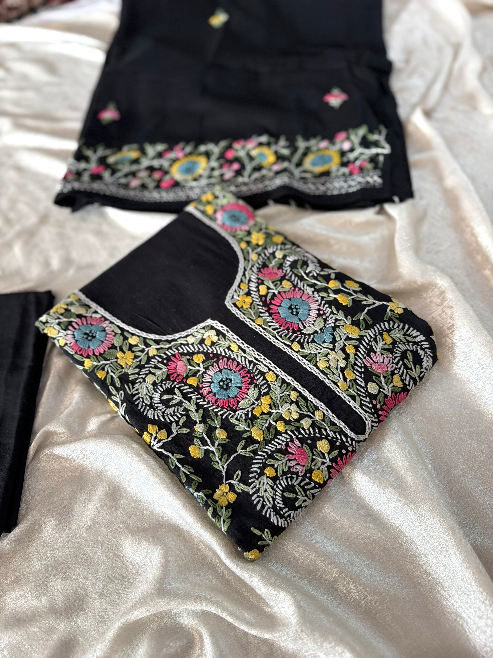 BLACK BEAUTY IN THREAD WORK |  | Karishma Emporium | Elegance in Making Pure Zardozi Women wear