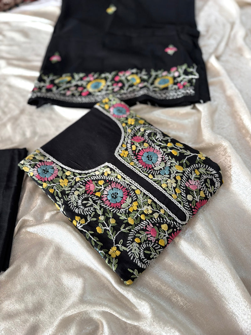 BLACK BEAUTY IN THREAD WORK |  | Karishma Emporium | Elegance in Making Pure Zardozi Women wear