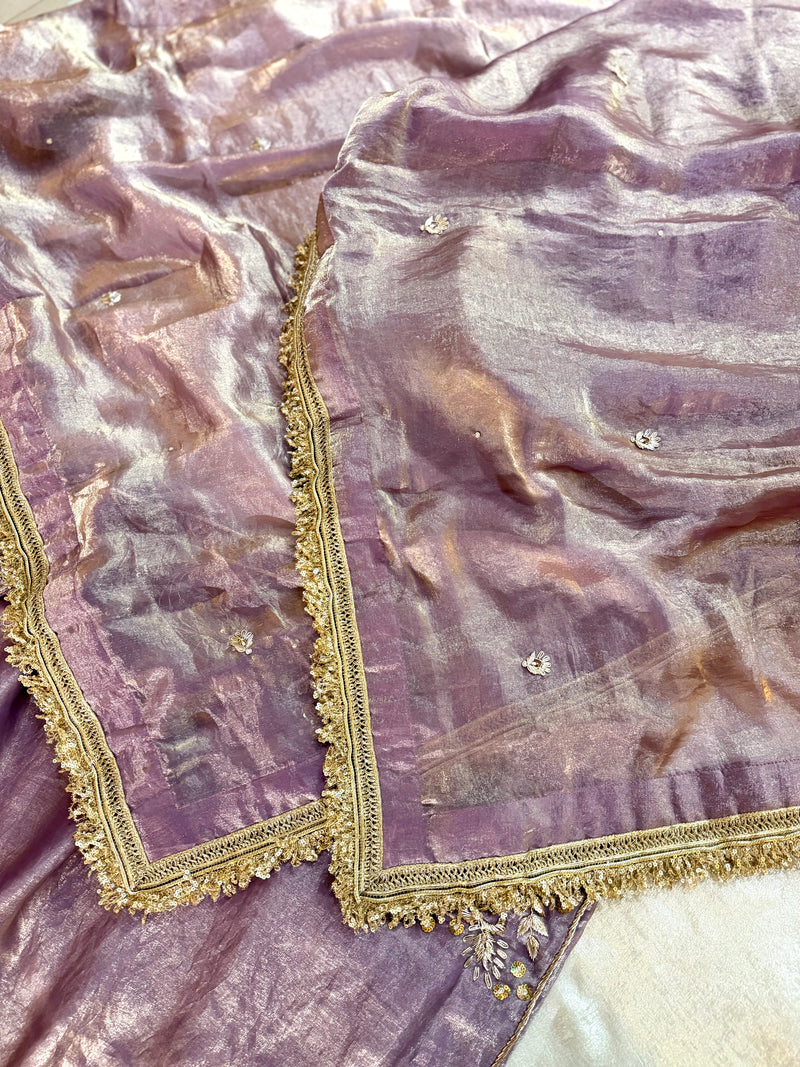 LIGHT PURPLE ZARDOZI WORK SHARARA |  | Karishma Emporium | Elegance in Making Pure Zardozi Women wear