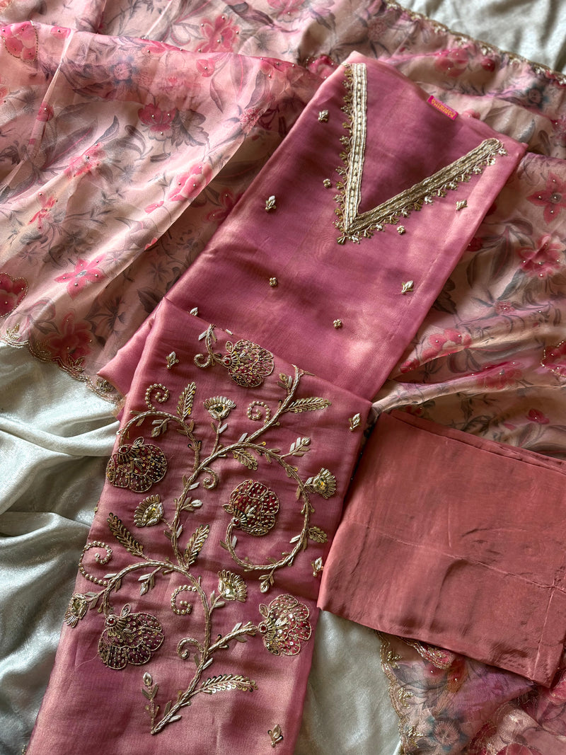 ZARDOZI SUITS ON TISSUE FABRIC |  | Karishma Emporium | Elegance in Making Pure Zardozi Women wear