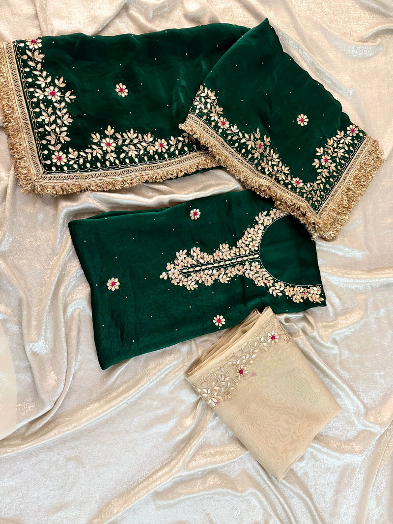 (DABKA PATTI SUIT) |  | Karishma Emporium | Elegance in Making Pure Zardozi Women wear