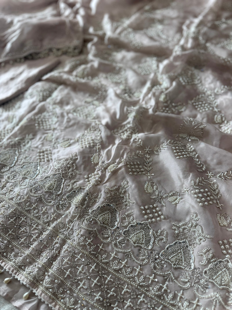 BEAUTIFUL LIGHT COLOURS WEDDING SUITS |  | Karishma Emporium | Elegance in Making Pure Zardozi Women wear
