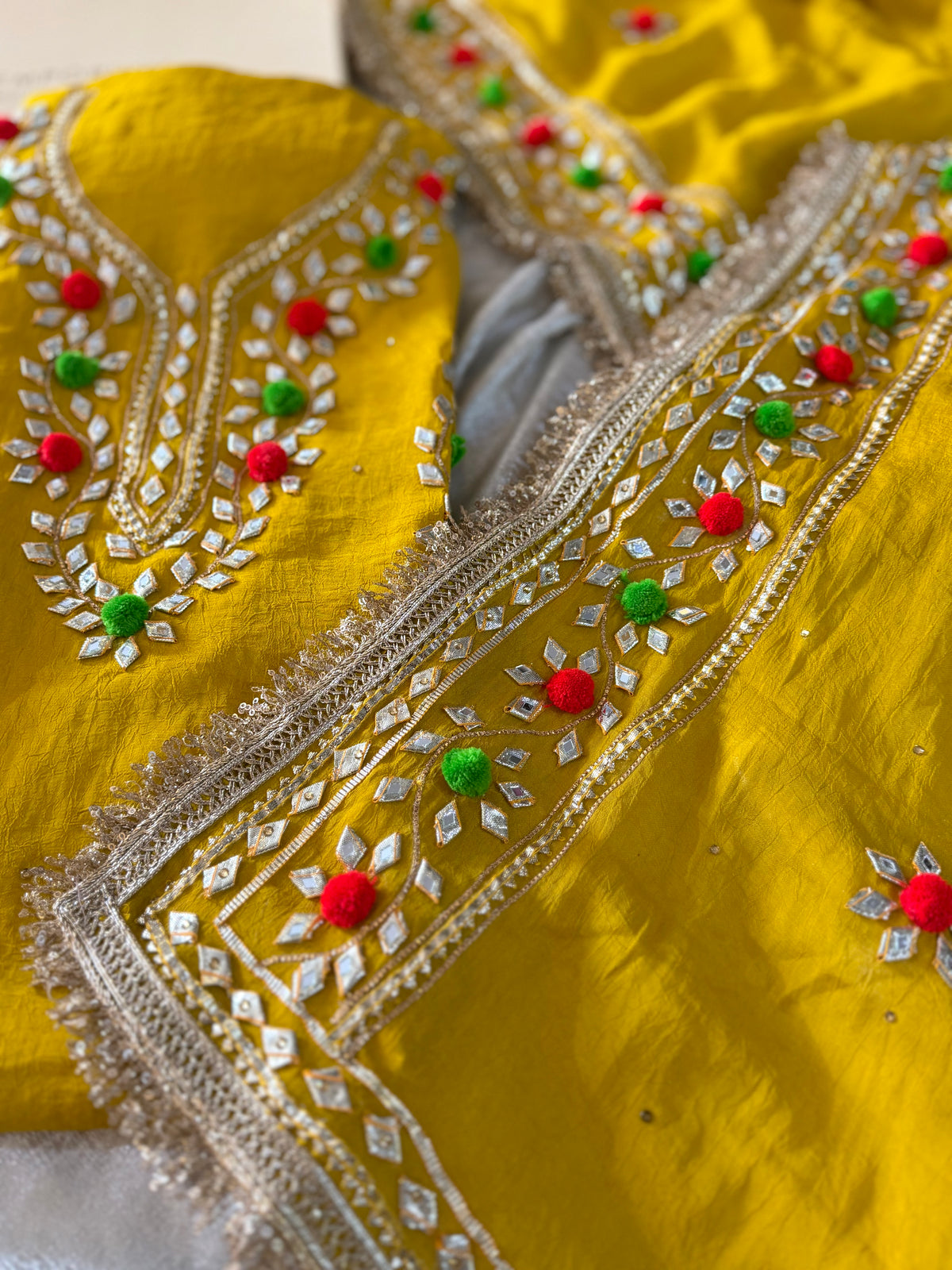 PUNJABI GOTA SUIT IN MANGO COLOUR