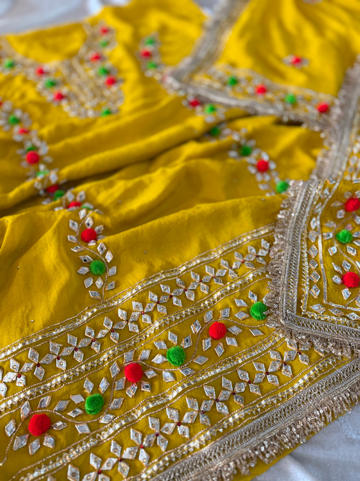 PUNJABI GOTA SUIT IN MANGO COLOUR