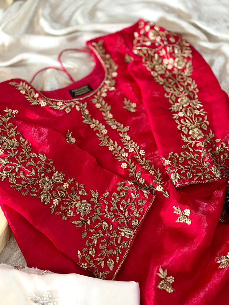 ANTIQUE ZARDOZI GHARARA |  | Karishma Emporium | Elegance in Making Pure Zardozi Women wear