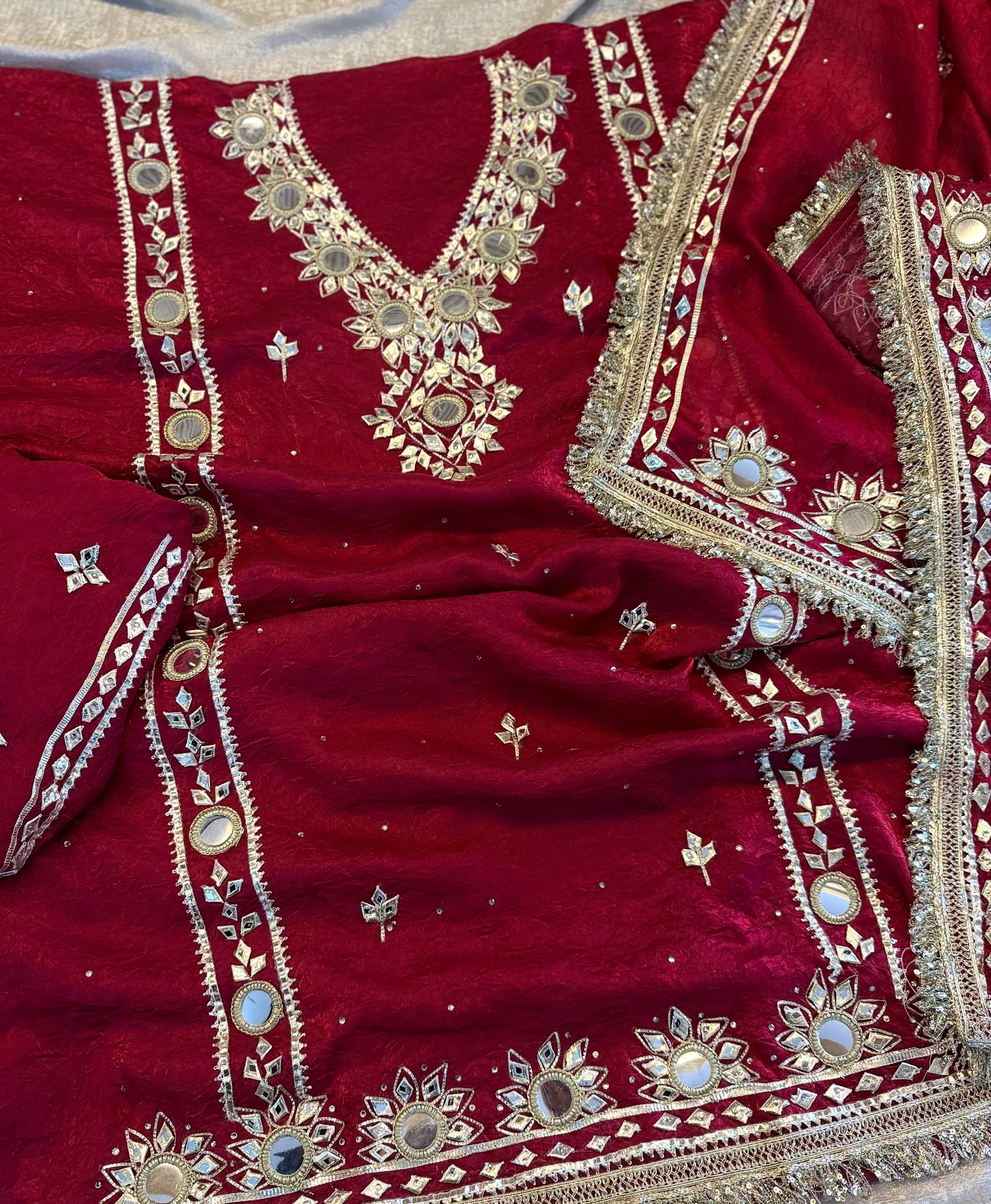 GOTA PATTI SUIT WITH MIRROR WORK