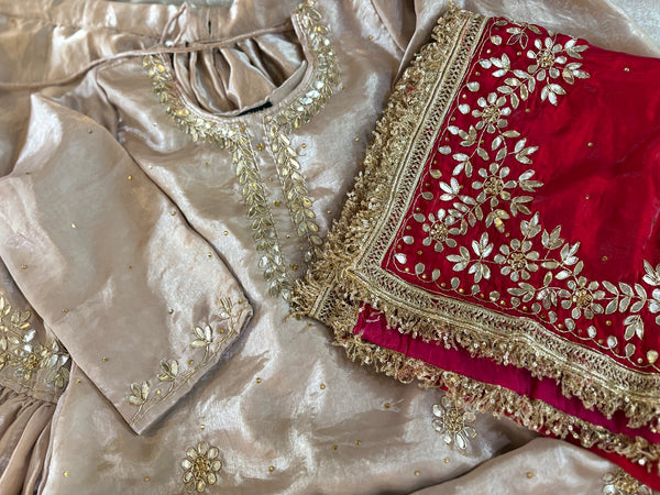 BEAUTIFUL HANDWORK GHARARA |  | Karishma Emporium | Elegance in Making Pure Zardozi Women wear