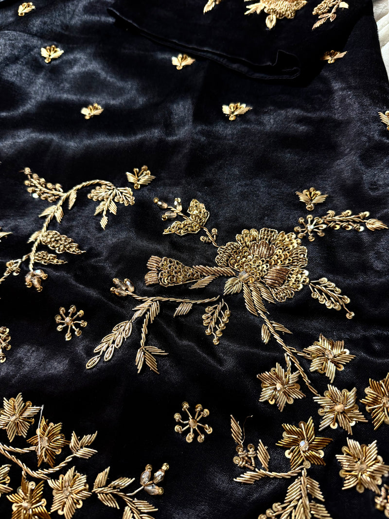 (ZARDOZI SHARARA) BLACK RANI |  | Karishma Emporium | Elegance in Making Pure Zardozi Women wear