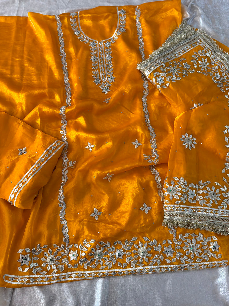 HALDI GOTA PATTI  SUITS |  | Karishma Emporium | Elegance in Making Pure Zardozi Women wear