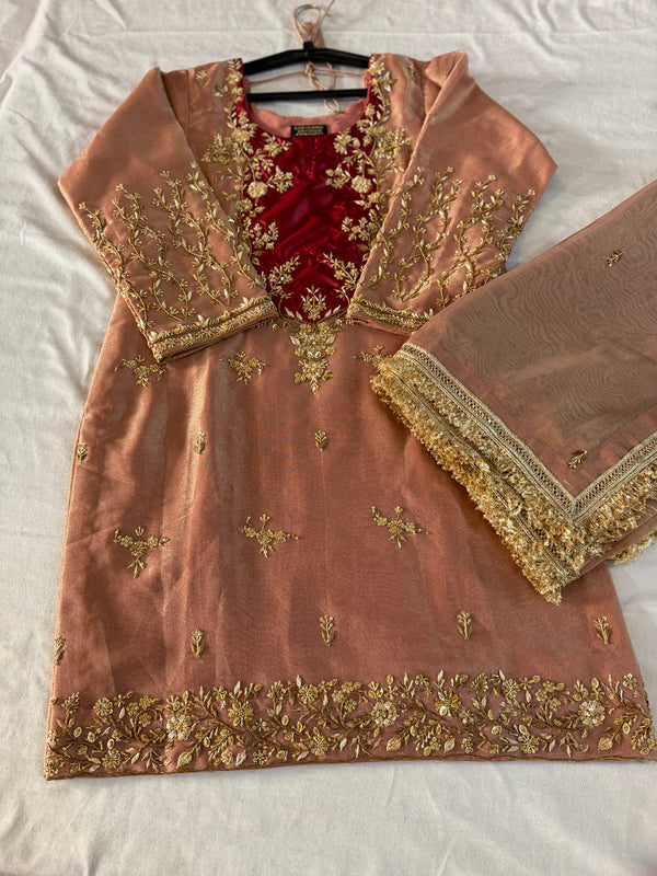 BEAUTIFUL ZARDOZI GHARARA IN TISSUE FABRIC |  | Karishma Emporium | Elegance in Making Pure Zardozi Women wear