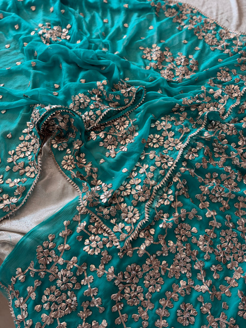 (HANDWORK GOTA PATTI SUITS ON PURE FABRIC GET THREE AT THE BEST PRICE) |  | Karishma Emporium | Elegance in Making Pure Zardozi Women wear