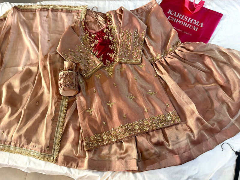 (RANGBAHAR)GHARARA |  | Karishma Emporium | Elegance in Making Pure Zardozi Women wear