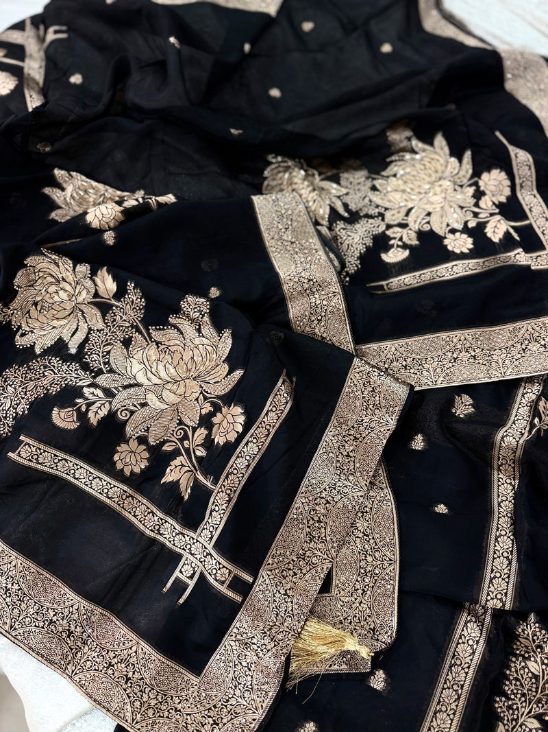 PUNJABI SUIT IN PURE BLACK |  | Karishma Emporium | Elegance in Making Pure Zardozi Women wear