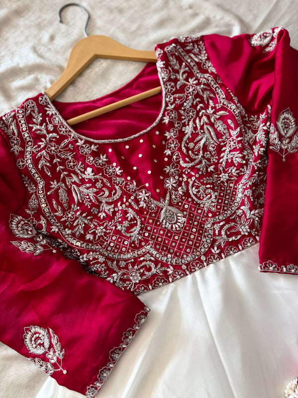 BEAUTIFUL HANDWORK ANARKALI IN CHOLI WORK