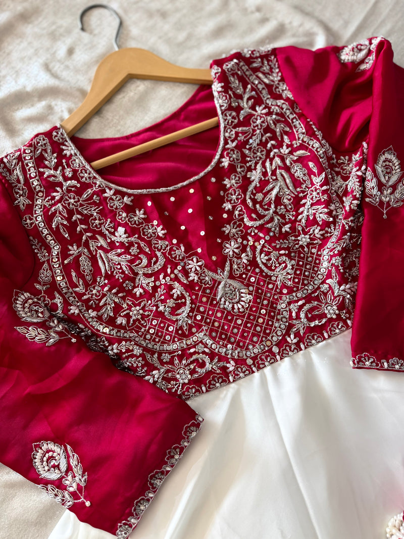 BEAUTIFUL HANDWORK ANARKALI IN CHOLI WORK |  | Karishma Emporium | Elegance in Making Pure Zardozi Women wear