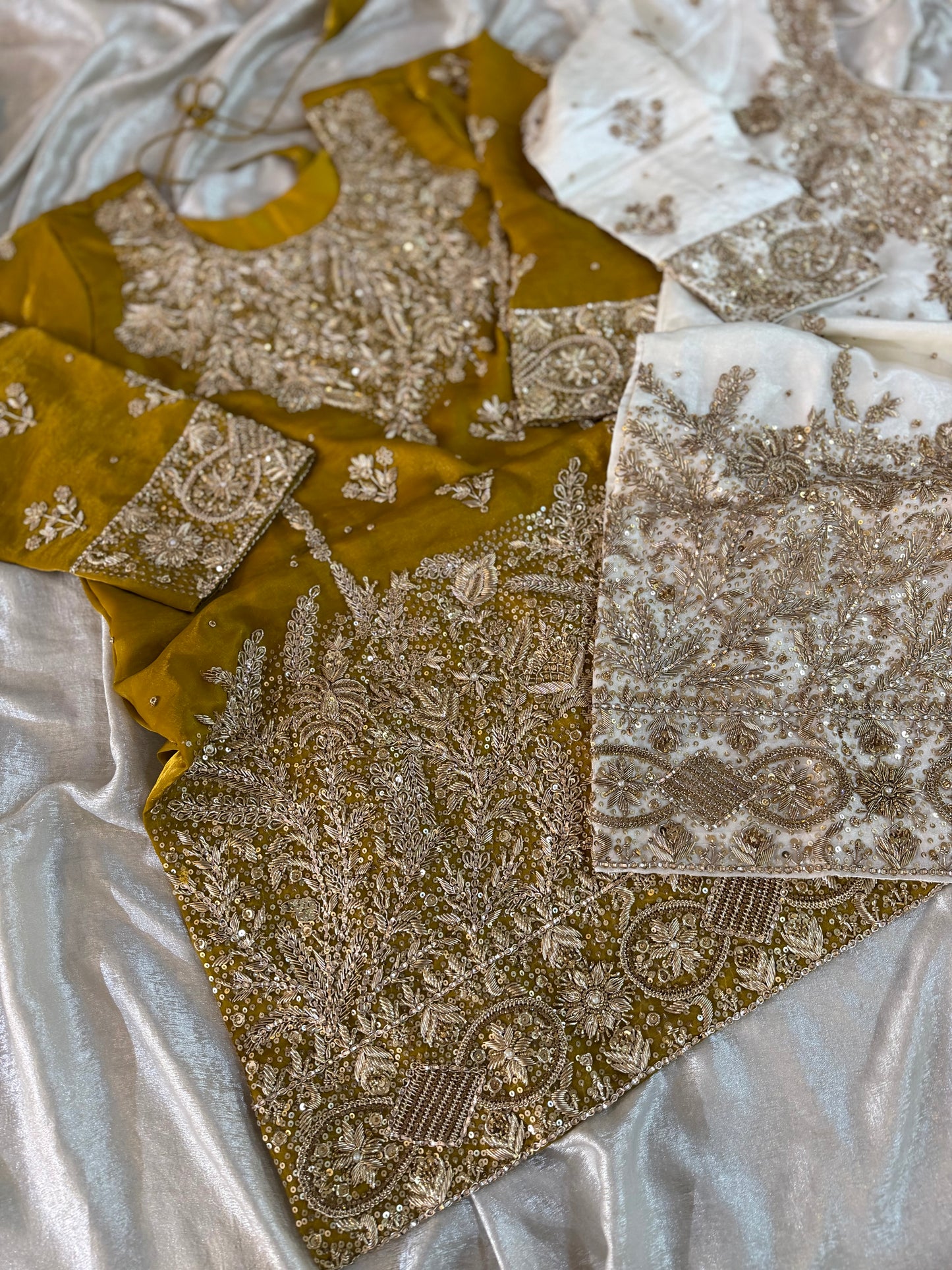 ZARDOZI GHARARA ON ITALIAN SHIMAR FABRIC