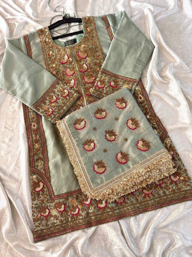 Antique Zardozi Sharara |  | Karishma Emporium | Elegance in Making Pure Zardozi Women wear